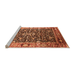 Sideview of Machine Washable Oriental Orange Industrial Area Rugs, wshurb1550org