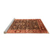 Sideview of Machine Washable Oriental Orange Industrial Area Rugs, wshurb1550org