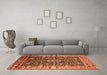 Machine Washable Oriental Orange Industrial Area Rugs in a Living Room, wshurb1550org