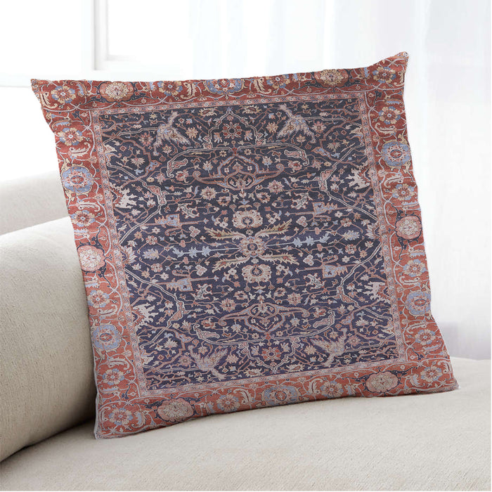 Lifestyle Image of Mid-Century Modern Urban Square Vermilion Red Throw Pillow, 18 inch by 18 inch, pwurb1550