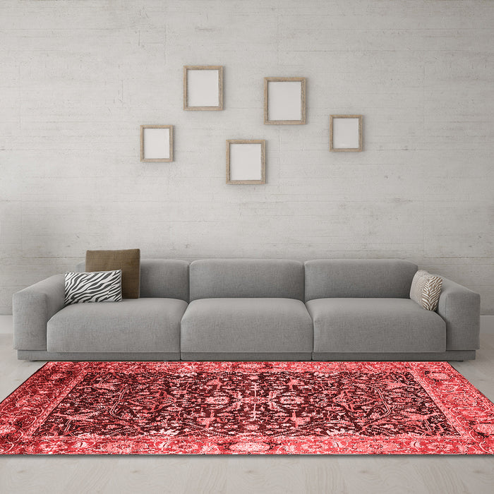 Industrial Red Washable Rugs