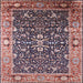 Square Mid-Century Modern Red Oriental Rug, urb1550