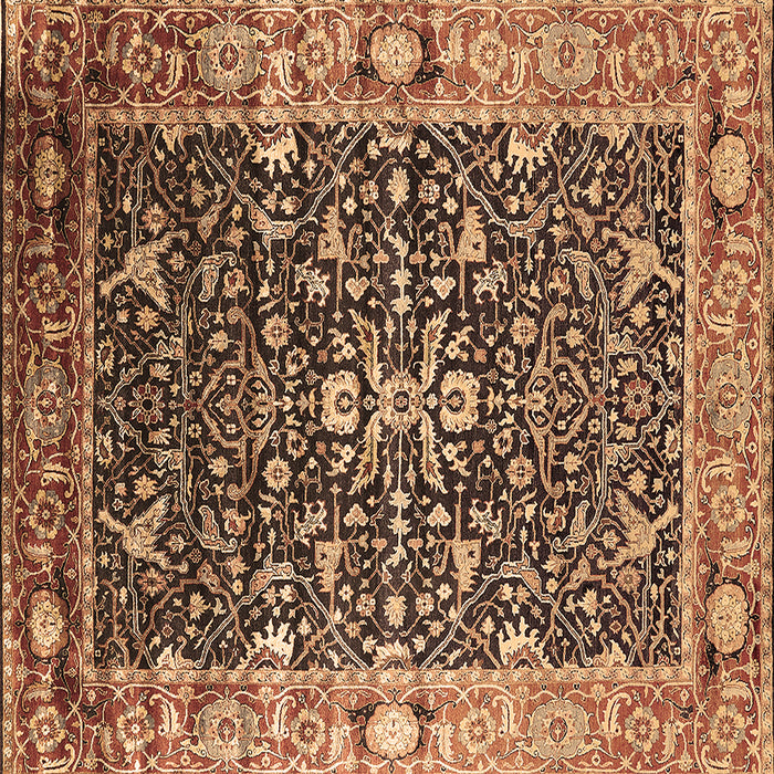 Square Oriental Brown Industrial Rug, urb1550brn