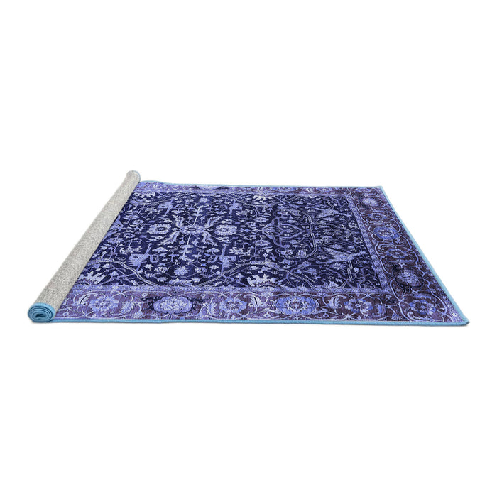 Sideview of Machine Washable Oriental Blue Industrial Rug, wshurb1550blu