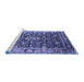 Sideview of Machine Washable Oriental Blue Industrial Rug, wshurb1550blu