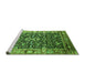 Sideview of Machine Washable Oriental Green Industrial Area Rugs, wshurb1550grn