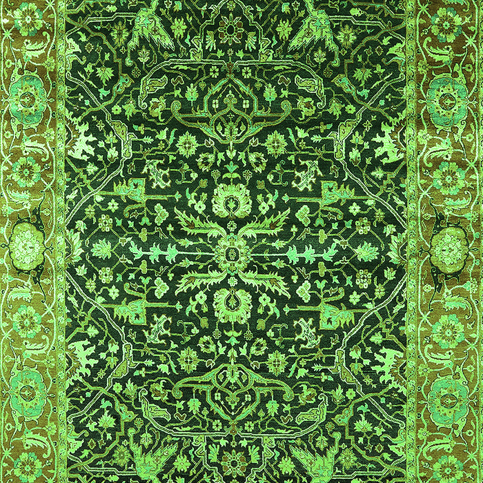 Machine Washable Oriental Green Industrial Area Rugs, wshurb1550grn