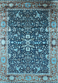 Oriental Light Blue Industrial Rug, urb1550lblu