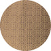 Round Machine Washable Oriental Brown Industrial Rug, wshurb1551brn