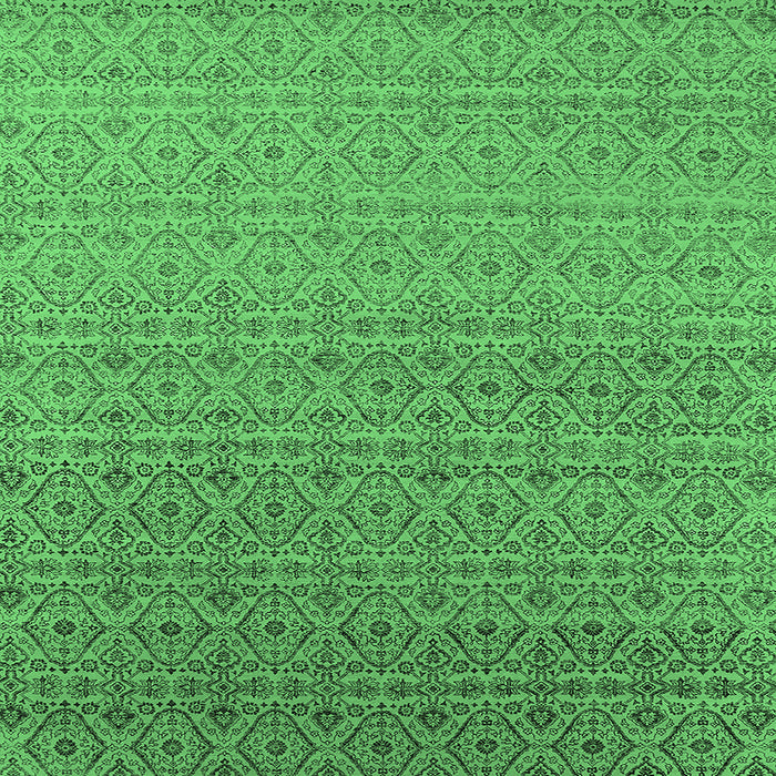 Square Machine Washable Oriental Emerald Green Industrial Area Rugs, wshurb1551emgrn