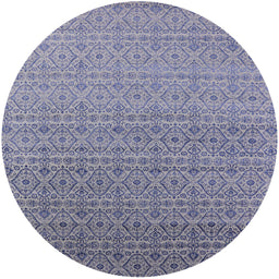 Round Mid-Century Modern Deep Purple Oriental Rug, urb1551