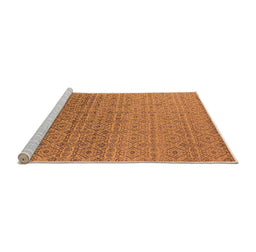 Sideview of Machine Washable Oriental Orange Industrial Area Rugs, wshurb1551org