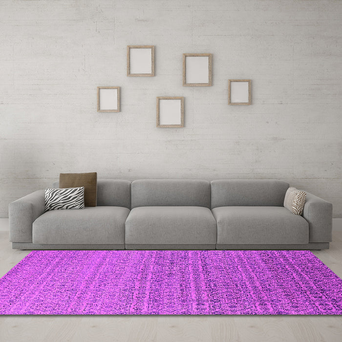 Machine Washable Oriental Pink Industrial Rug in a Living Room, wshurb1551pnk
