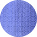 Round Oriental Blue Industrial Rug, urb1551blu