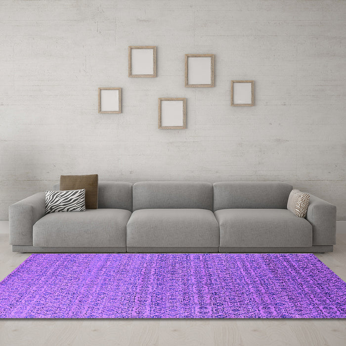 Machine Washable Oriental Purple Industrial Area Rugs in a Living Room, wshurb1551pur