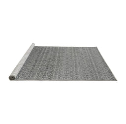 Sideview of Machine Washable Oriental Gray Industrial Rug, wshurb1551gry