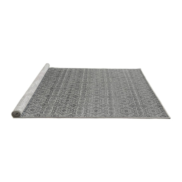 Sideview of Machine Washable Oriental Gray Industrial Rug, wshurb1551gry