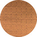 Round Oriental Orange Industrial Rug, urb1551org