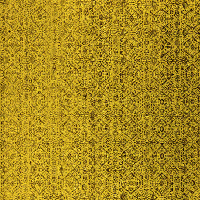 Square Machine Washable Oriental Yellow Industrial Rug, wshurb1551yw