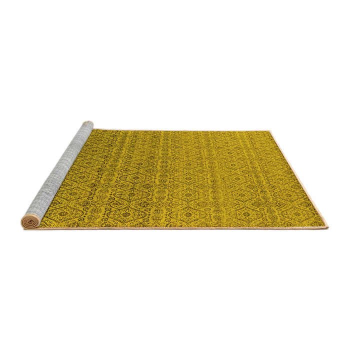 Sideview of Machine Washable Oriental Yellow Industrial Rug, wshurb1551yw