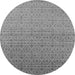 Round Machine Washable Oriental Gray Industrial Rug, wshurb1551gry