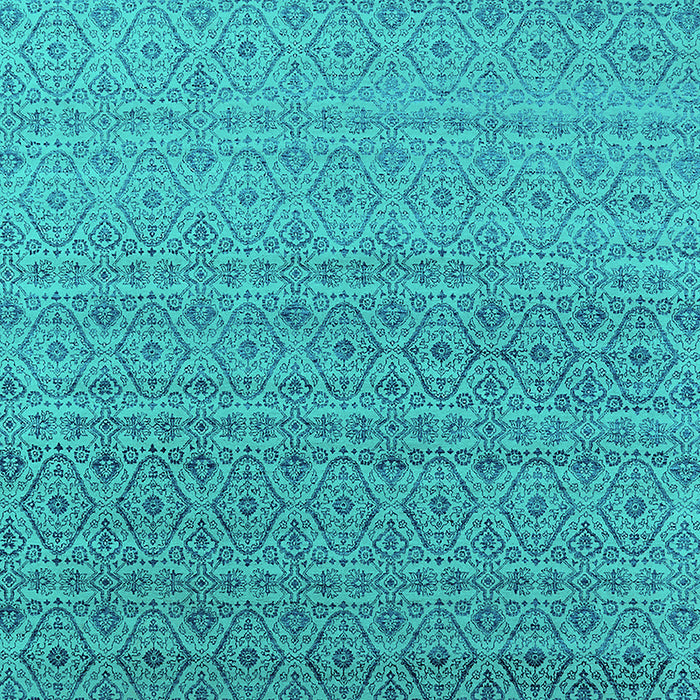 Machine Washable Oriental Turquoise Industrial Area Rugs, wshurb1551turq