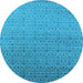 Round Oriental Light Blue Industrial Rug, urb1551lblu