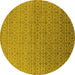 Round Oriental Yellow Industrial Rug, urb1551yw