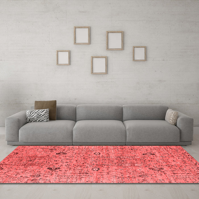 Industrial Red Washable Rugs