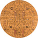 Round Oriental Orange Industrial Rug, urb1552org