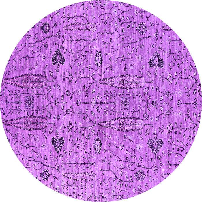 Round Machine Washable Oriental Purple Industrial Area Rugs, wshurb1552pur