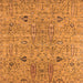 Square Machine Washable Oriental Orange Industrial Area Rugs, wshurb1552org