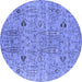 Round Oriental Blue Industrial Rug, urb1552blu