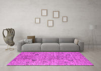 Machine Washable Oriental Pink Industrial Rug, wshurb1552pnk