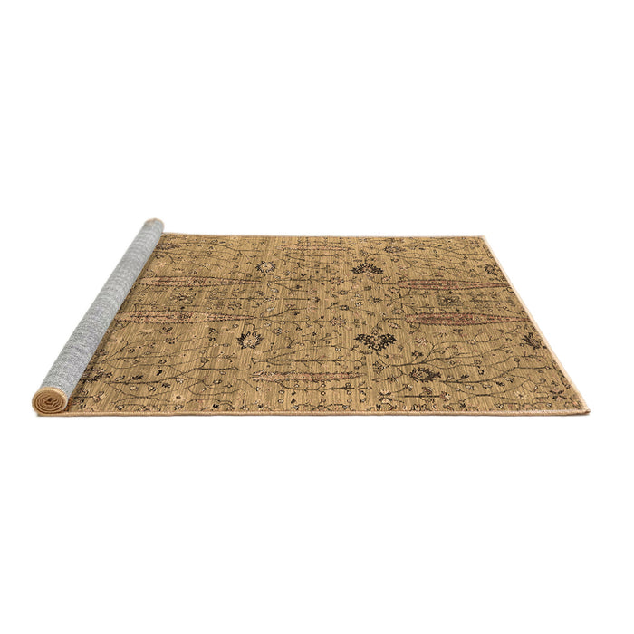 Sideview of Machine Washable Oriental Brown Industrial Rug, wshurb1552brn