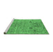 Sideview of Machine Washable Oriental Emerald Green Industrial Area Rugs, wshurb1552emgrn