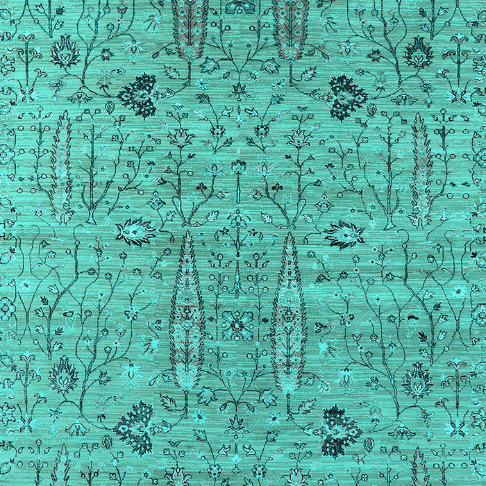 Machine Washable Oriental Turquoise Industrial Area Rugs, wshurb1552turq