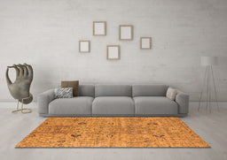 Machine Washable Oriental Orange Industrial Area Rugs in a Living Room, wshurb1552org