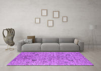 Machine Washable Oriental Purple Industrial Rug, wshurb1552pur