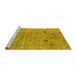 Sideview of Machine Washable Oriental Yellow Industrial Rug, wshurb1552yw