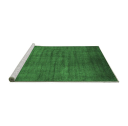 Sideview of Machine Washable Oriental Emerald Green Industrial Area Rugs, wshurb1553emgrn