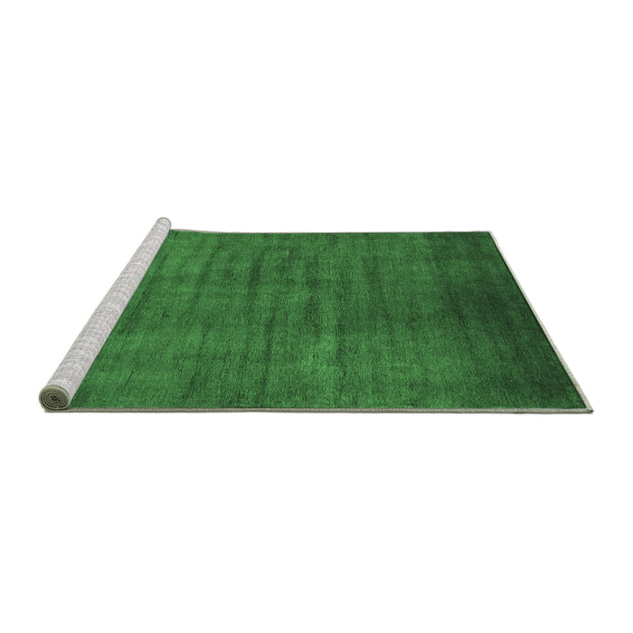 Sideview of Machine Washable Oriental Emerald Green Industrial Area Rugs, wshurb1553emgrn
