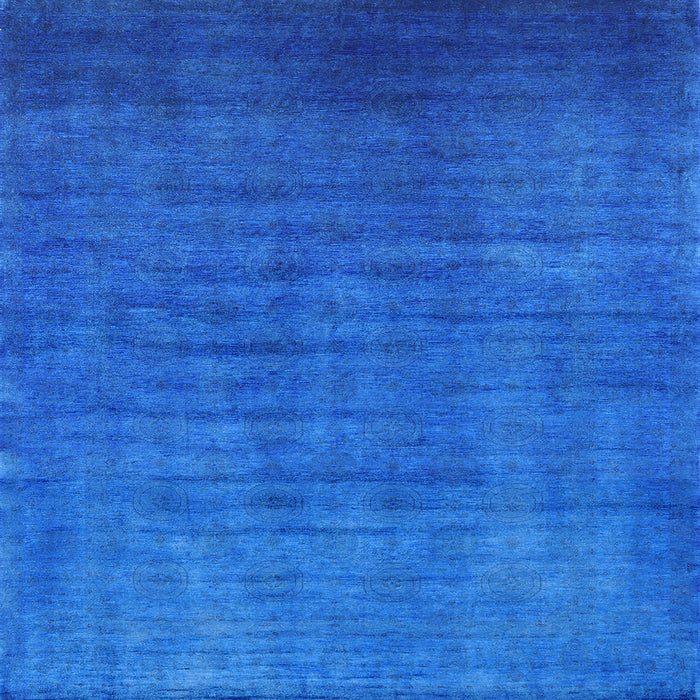 Square Machine Washable Industrial Modern Neon Blue Rug, wshurb1553