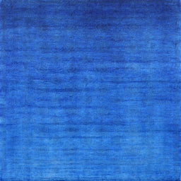 Square Mid-Century Modern Neon Blue Oriental Rug, urb1553