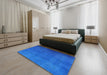 Machine Washable Industrial Modern Neon Blue Rug in a Bedroom, wshurb1553