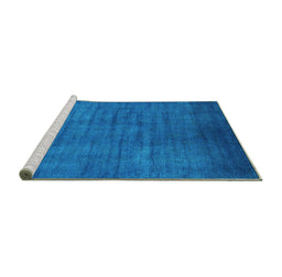 Sideview of Machine Washable Oriental Turquoise Industrial Area Rugs, wshurb1553turq