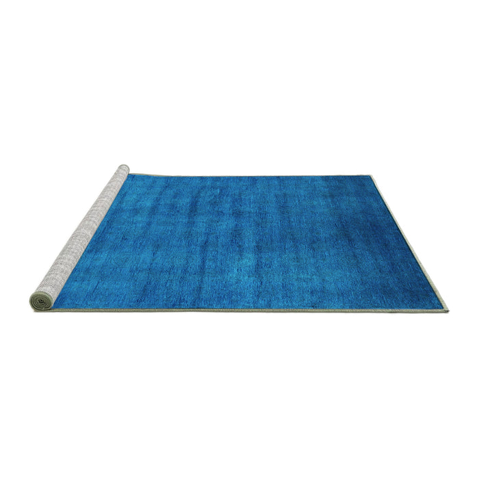 Sideview of Machine Washable Oriental Turquoise Industrial Area Rugs, wshurb1553turq