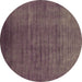 Round Oriental Brown Industrial Rug, urb1553brn