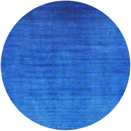 Round Mid-Century Modern Neon Blue Oriental Rug, urb1553