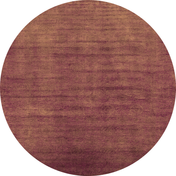 Round Machine Washable Oriental Orange Industrial Area Rugs, wshurb1553org